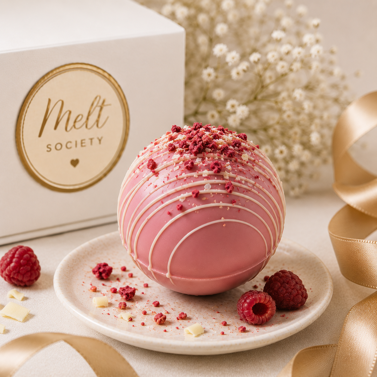 Raspberry Hot Chocolate Bomb
